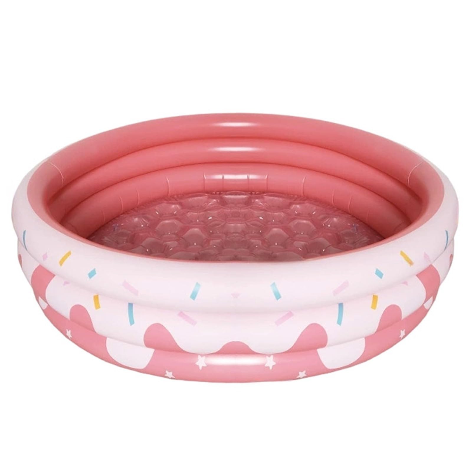 Piscine Pliable Enfant Ronde avec 10 Balles, Piscine Gonflable Rond 3 Boudins, Pataugeoire Gonflable pour Bébé, Piscine à Parois Épaissies pour Jardin, Extérieur et Fêtes d’Été, Piscinette Summer Pop