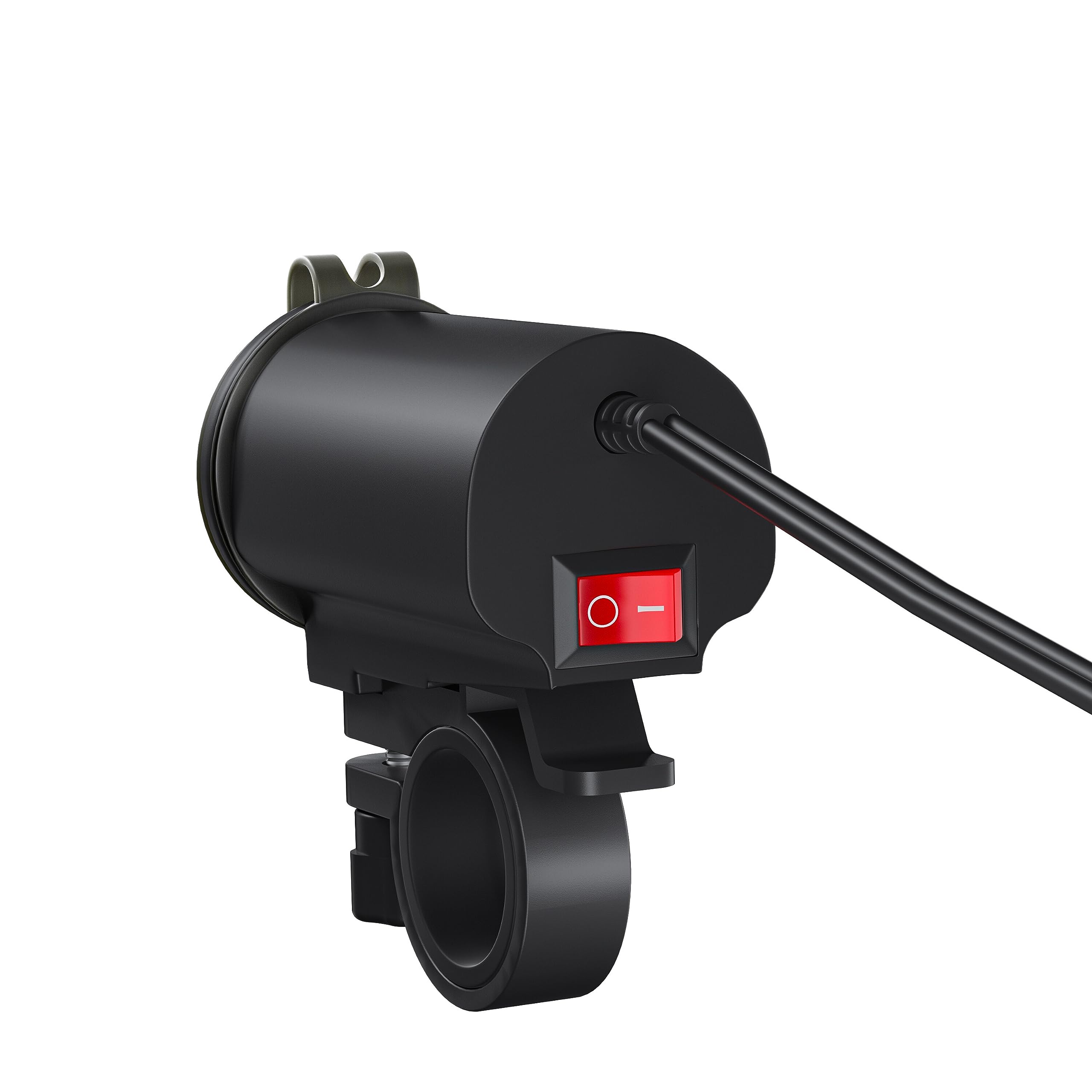 ihreesy 5V/3.1A Motorcycle USB,Car Adapter Motorcycle Handlebar Phone Power Adapter with Voltmeter,Waterproof Cover,Red