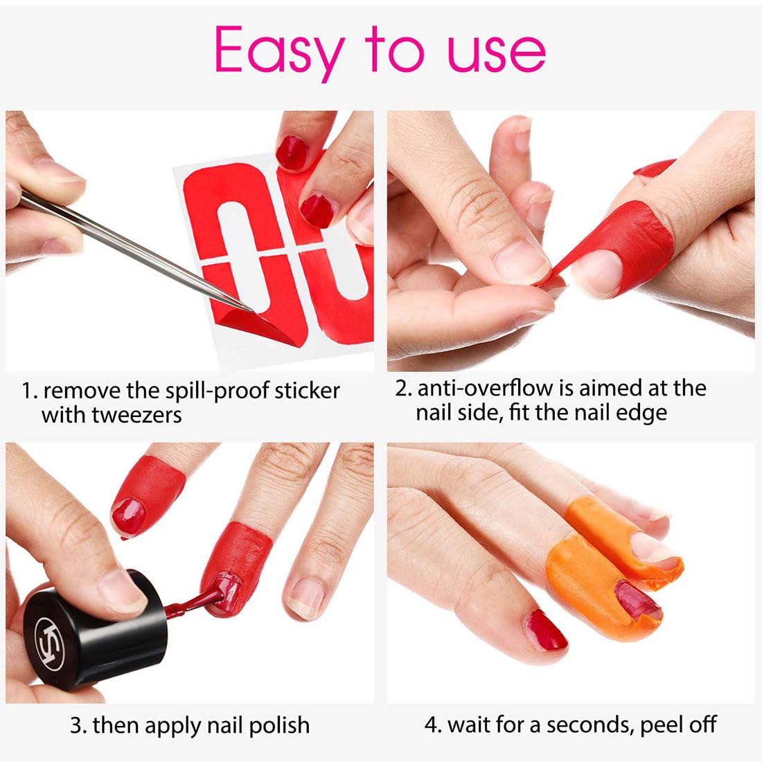 Nastri per Unghie USA e Getta, 50 Pezzi Forma di U Protettore Unghie Sticker, Nail Polish Protector Sticker Nail Polish Protettore Stencil per Nail Art Painting Unghie Peel off Tapes