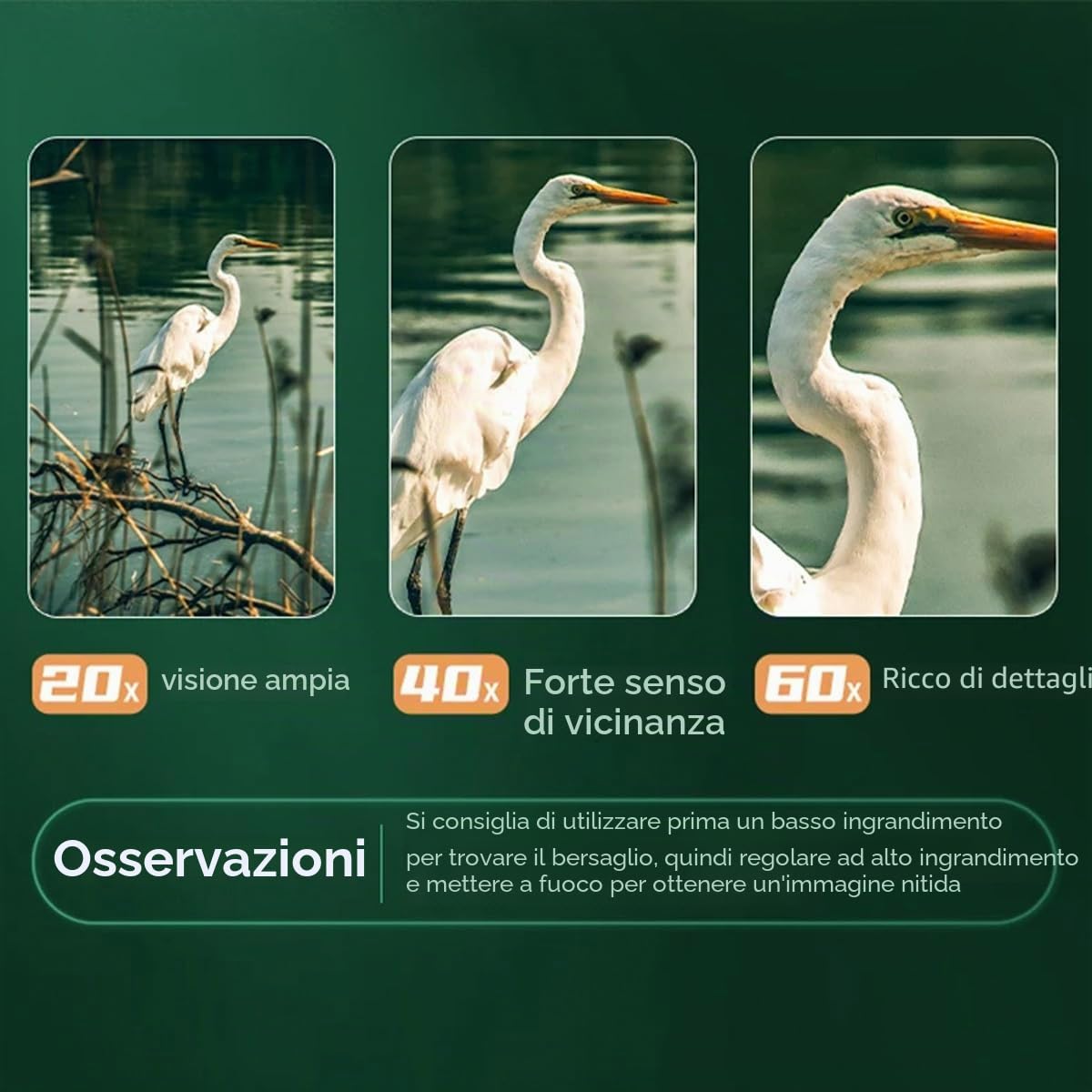 Enzemit Cannocchiale professionale per esterni, ingrandimento 25-75x, per birdwatching, obiettivo da 60 mm, zoom monoculare, telescopio portatile da viaggio con treppiede