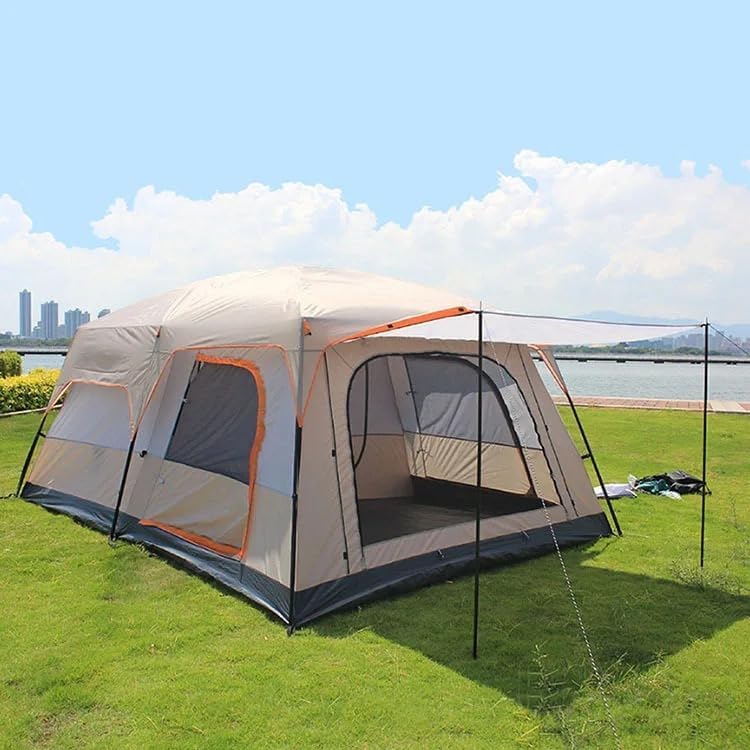 Toby’s New double layer outdoor camping tent A bedrooms and A living room family cabin Big Khaki