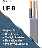 Vista 2 de Southwire 13055921 Cable CU UF-B W/G sólido gris de 25 pies 12/2