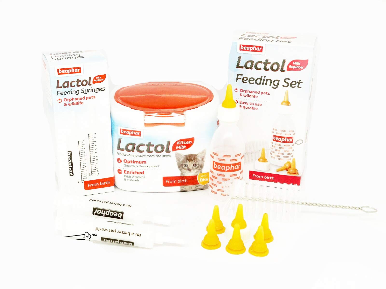 Warwick Whelping Boxes Lactol Kitten Kitty Milk 250g & Feeding Bottle Syringe & Teats Kit