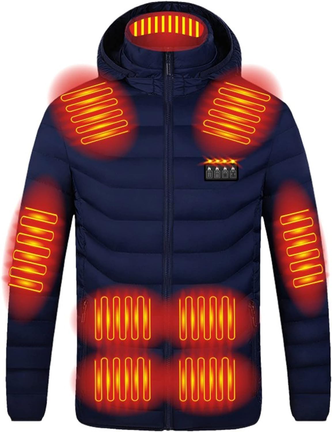 Chaqueta calefactable para hombres y mujeres, chaqueta calefactora eléctrica USB, abrigo, ropa calefactora, 19 zonas calefactadas, 3 temperaturas ajustables, chaleco cálido lavable en invierno