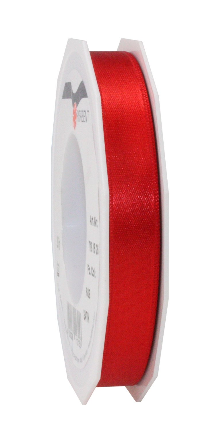 Präsent Red C.e. Pattberg Satin Gift Ribbon, 27 Yards For Wrapping Gifts, 0.59 Inches Width, Ribbon For Decorating & Crafting, Decorative Ribbon For Gifts, For Every Occasion