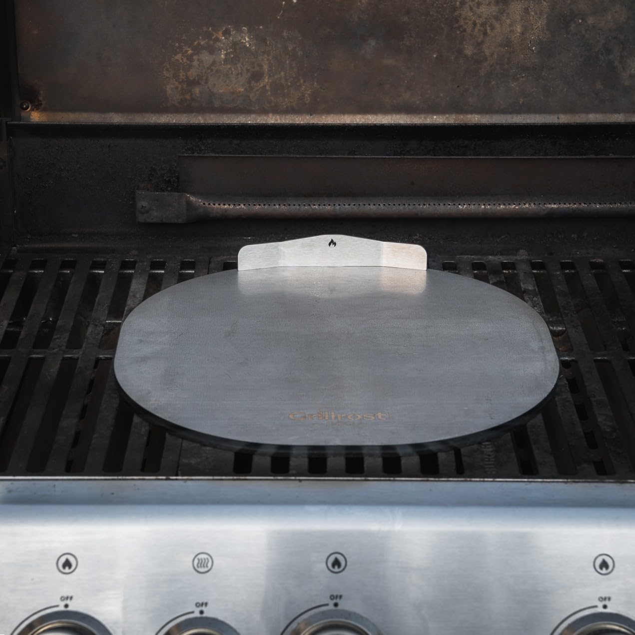 Grillrost.com Das Original Acier à Pizza de Base - extrêmement Massif avec Bande enfichable