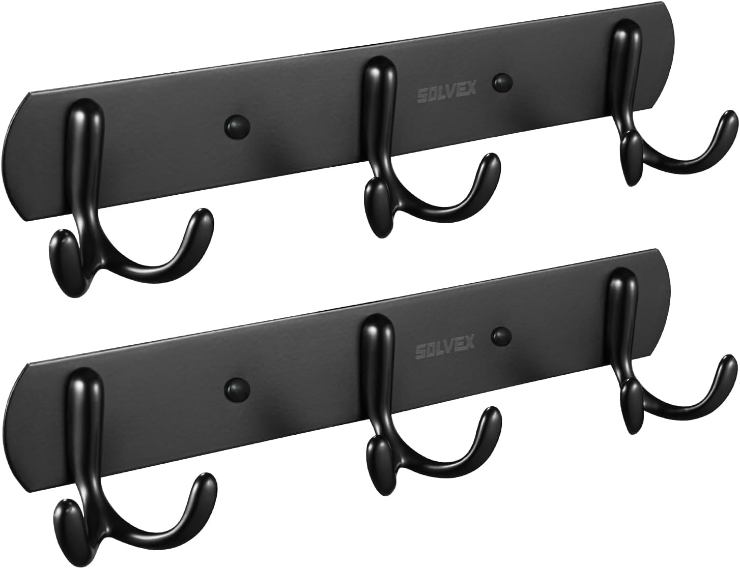 SOLVEX Coat Rack Wall Mount,2 Pack Coat Hooks Wall Mount, Hat Rack Key Holder Bag Hanger for Wall,Wall Hooks for Hanging,Purse Hanger Towel Hooks for Bathroom SP-60301-N