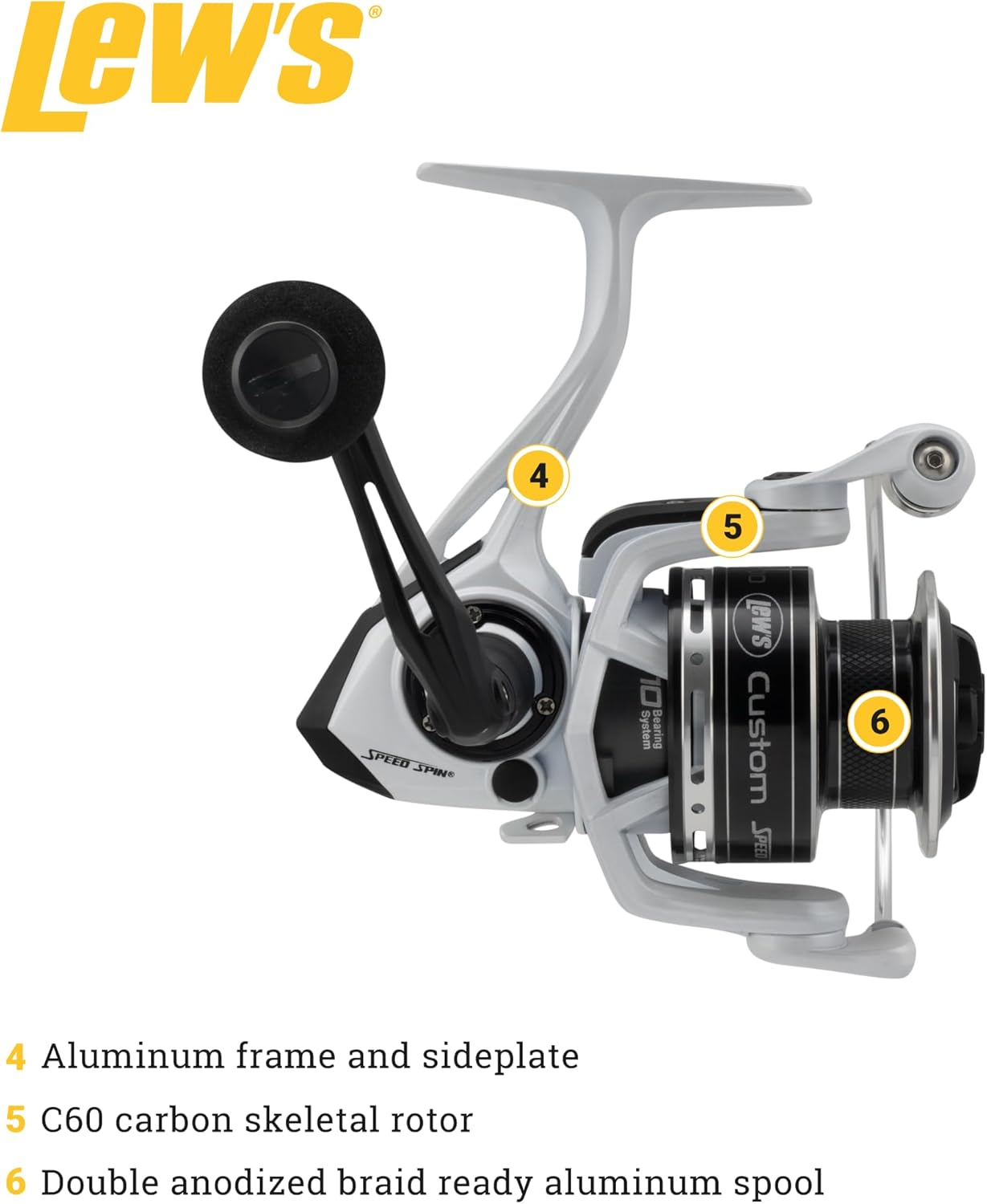 Lews Fishing Custom Speed Spin Spinning Reel