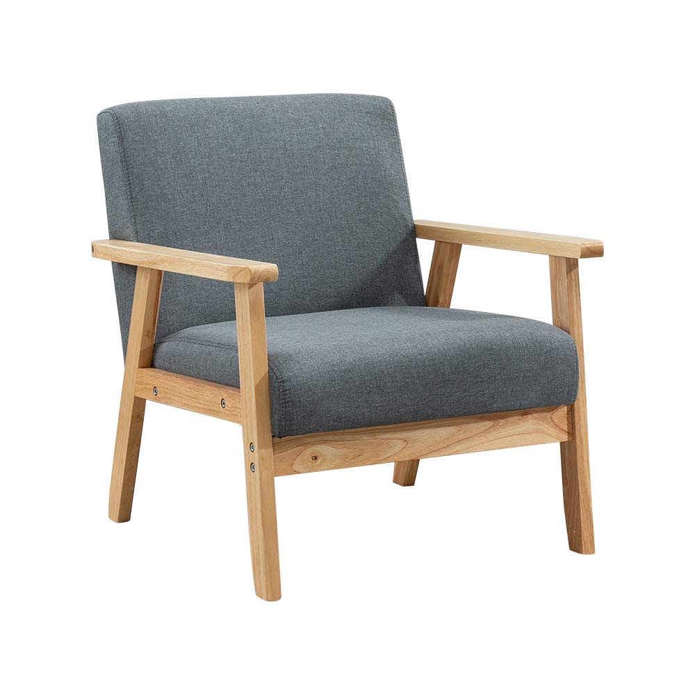 Pantanal Armchair Wood Frame Accent Chair for Living Room Armchair Home Furniture (Dark Grey)