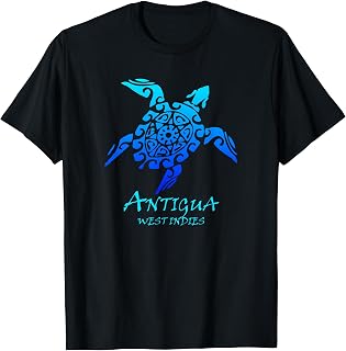 Antigua, West Indies Vintage Retro Tribal Turtle Vacation T-Shirt