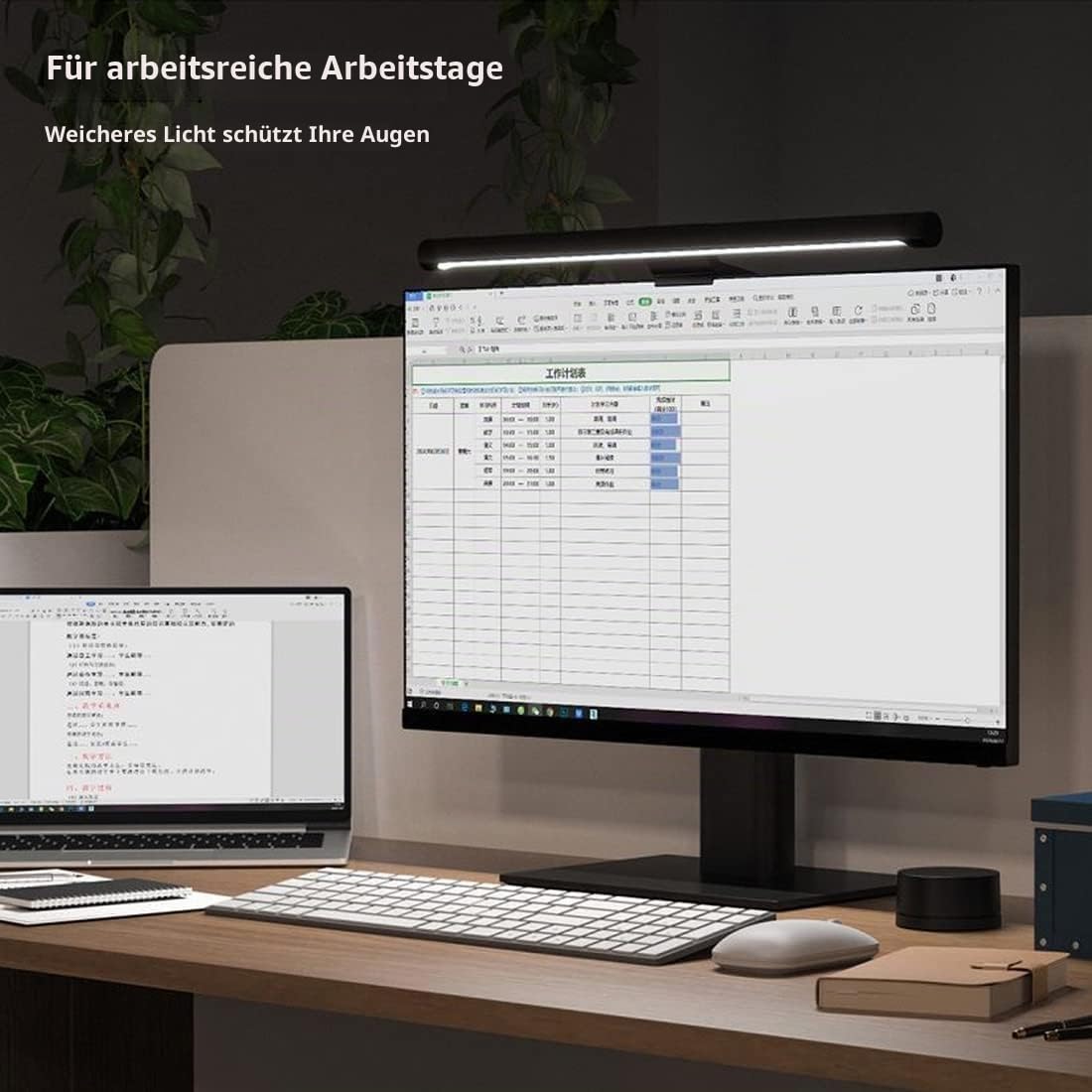XIAOMI Mi Computer-Monitor-Lichtleiste – einfache Installation, zusätzliche Computerbeleuchtung ohne Platz auf dem Schreibtisch, mit kabelloser Fernbedienung, die Lichter einfach einstellen
