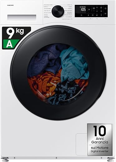 Samsung Lavasciuga Crystal Clean con Ecobubble, WD90TA046BE/ET, Libera installazione, 9+6 Kg, 1400...