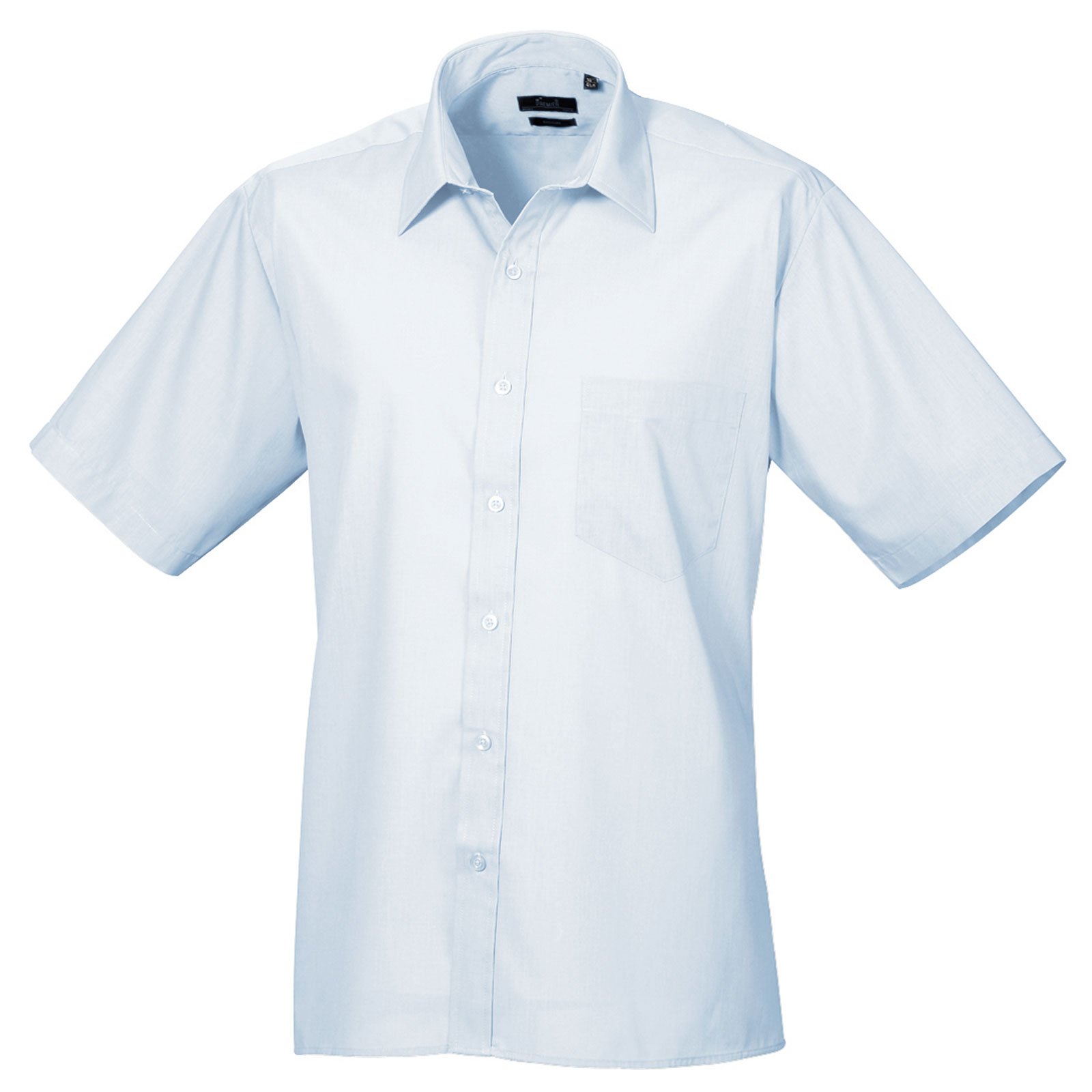Short Sleeve Poplin Shirt Light Blue 15.5