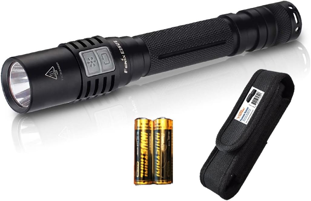 Fenix E25 260 Lumens XP-E2 LED Flashlight w/ 2X AA & Bonus LumenTac Premium Holster