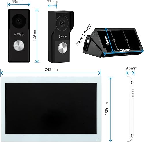 Miniatura 3 de Sistema de intercomunicación de timbre de video inteligente para el hogar con pantalla táctil grande de 10.1 pulgadas, cámara de visión nocturna de