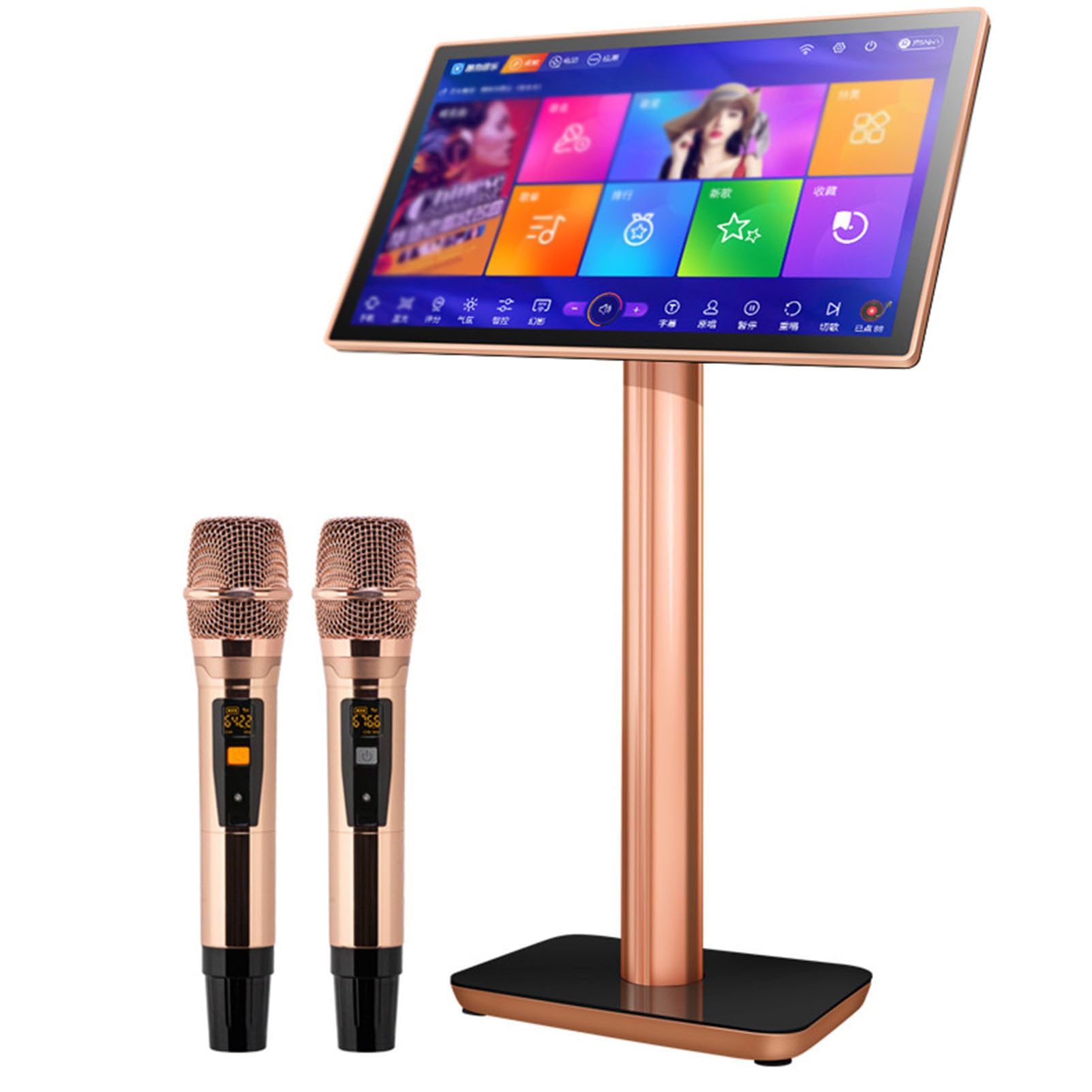 Macchina Karaoke con Display Testi, Grande Schermo, Microfoni Wireless, Touch Screen 4K per Feste, TV, Eventi All'aperto