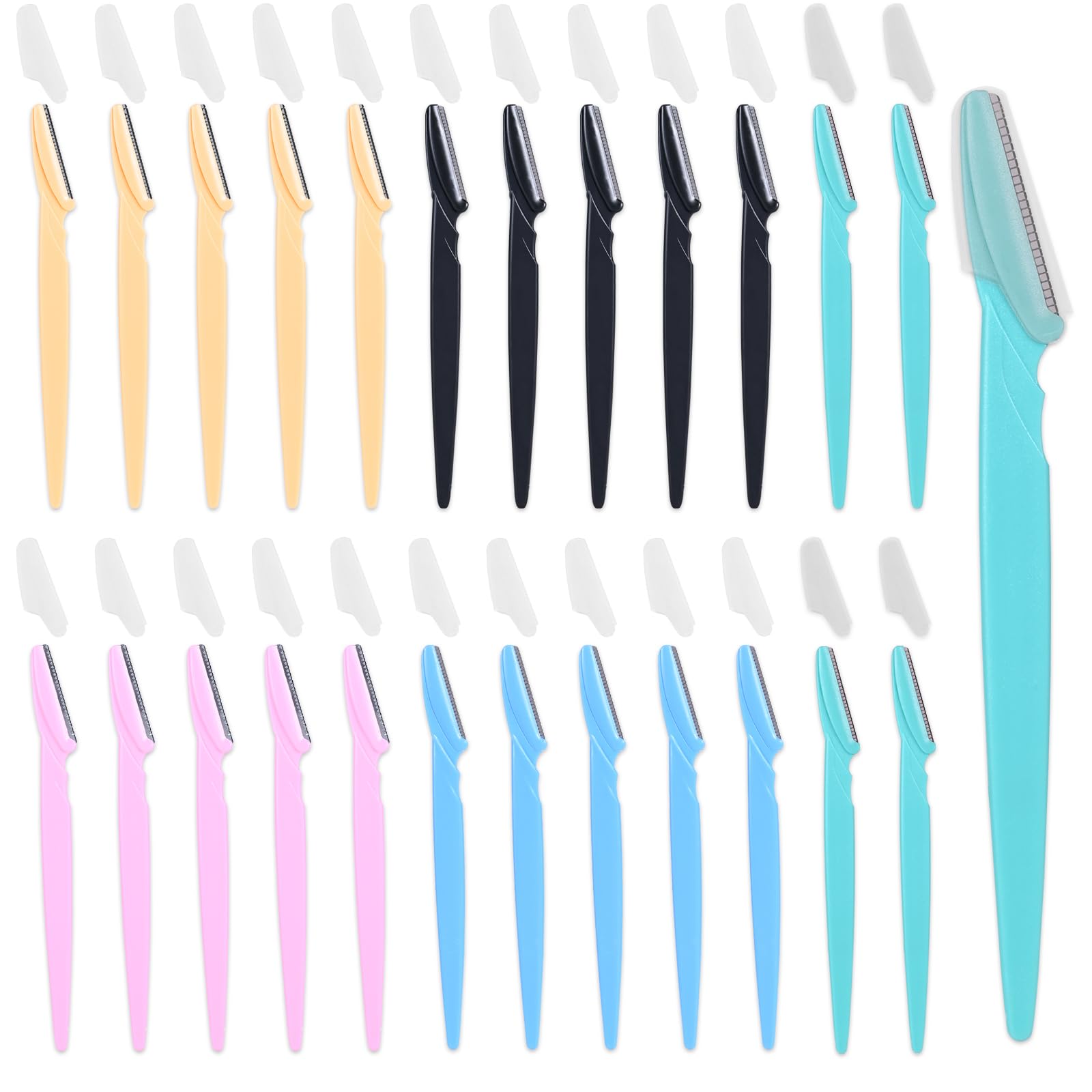 15-Piece Value Pack Mens and Womens Beauty Tool Set Mens Disposable Razors Womens Disposable Eyebrow Razors Non-Slip Grip
