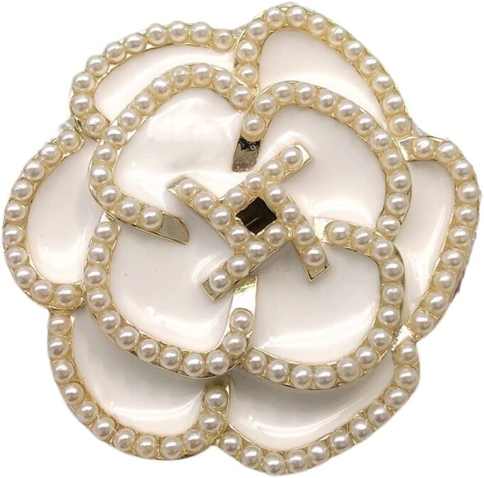 Broche Vintage Camélia – Gris, Verre Soufflé – Bijou Fantaisie élégant