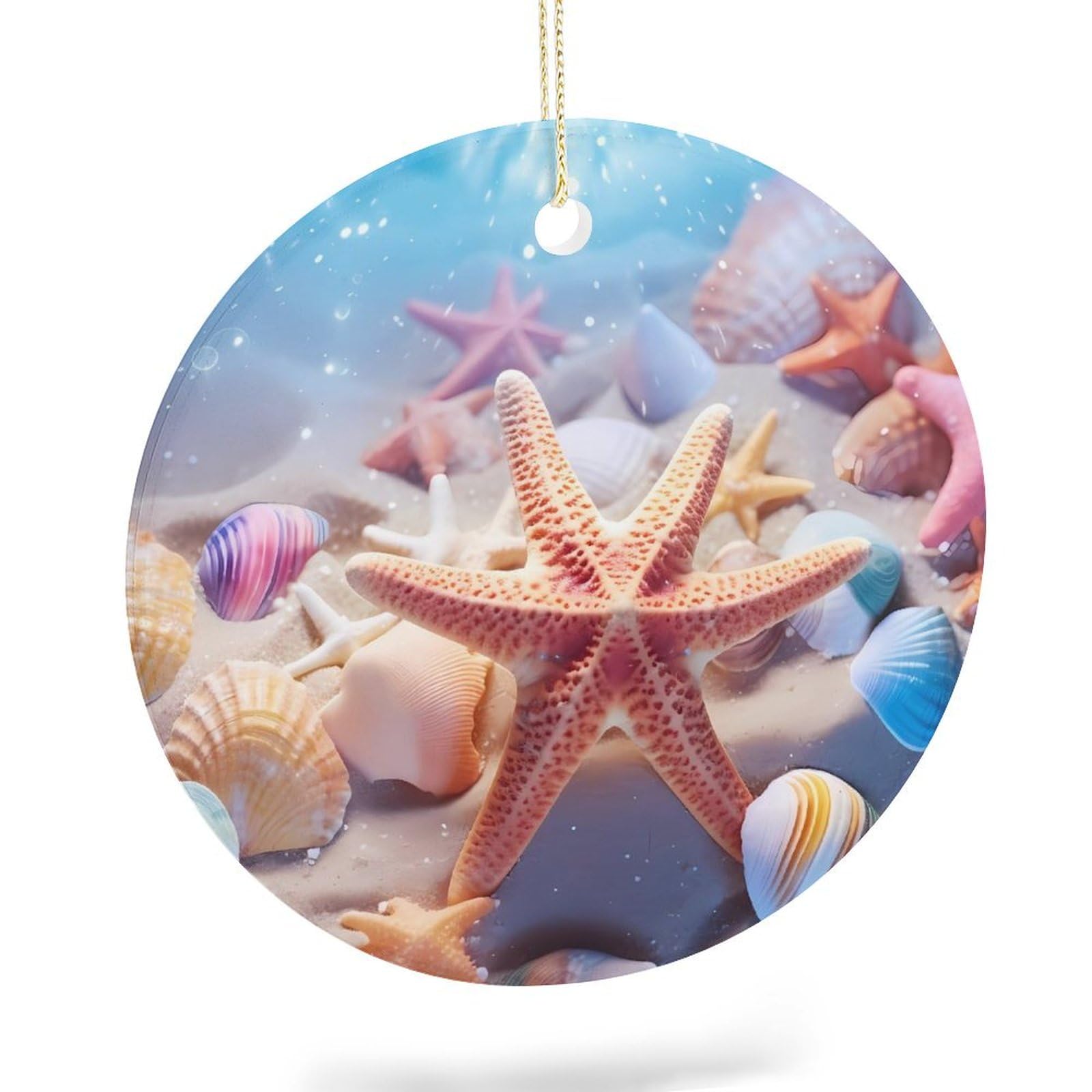 Kwqdozf As Pic Ocean Starfish Christmas Ornaments Personalized Ceramic Xmas Hanging Ornament Decorations For Party Holiday