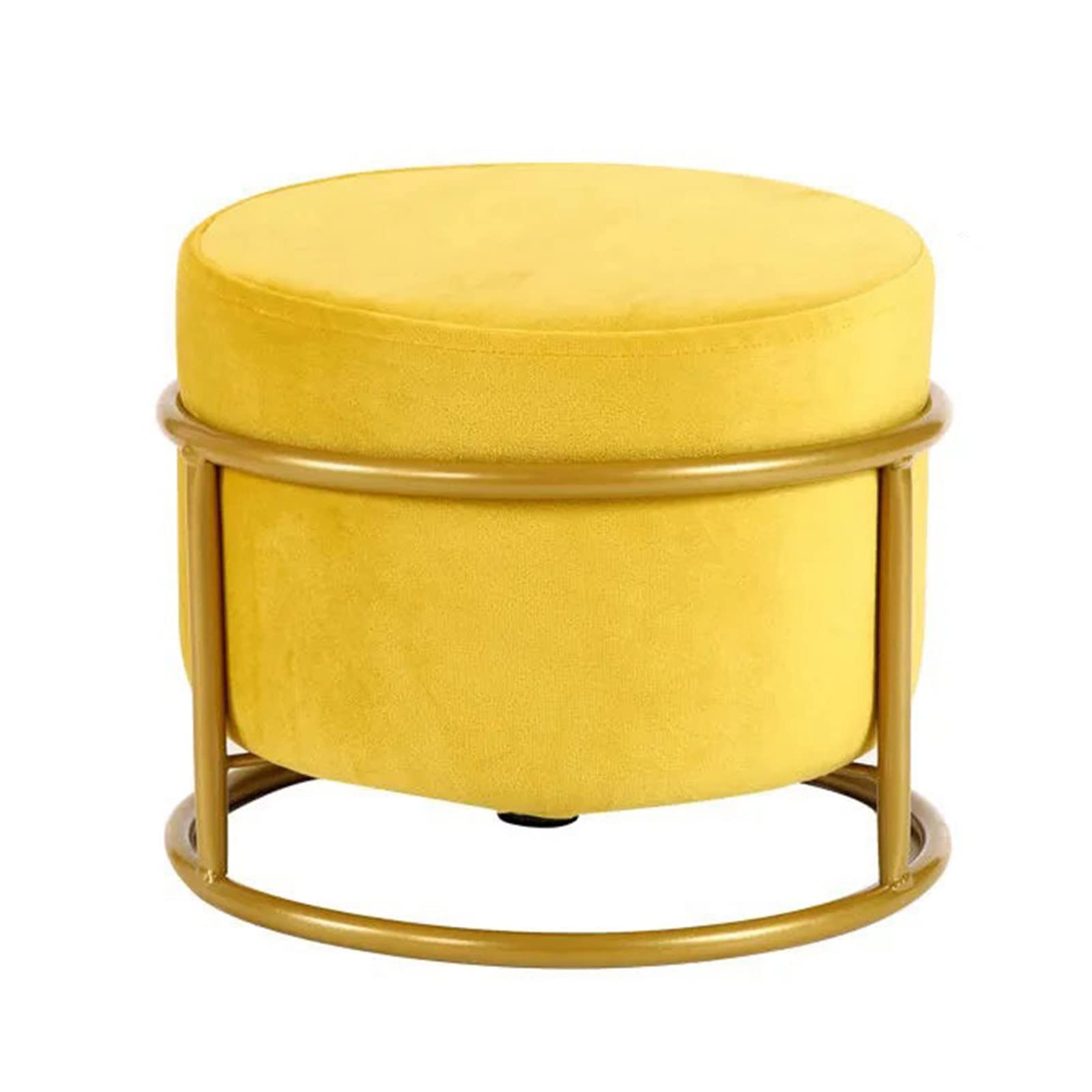 Repose-pieds rond réglable en hauteur avec assise rembourrée en velours
