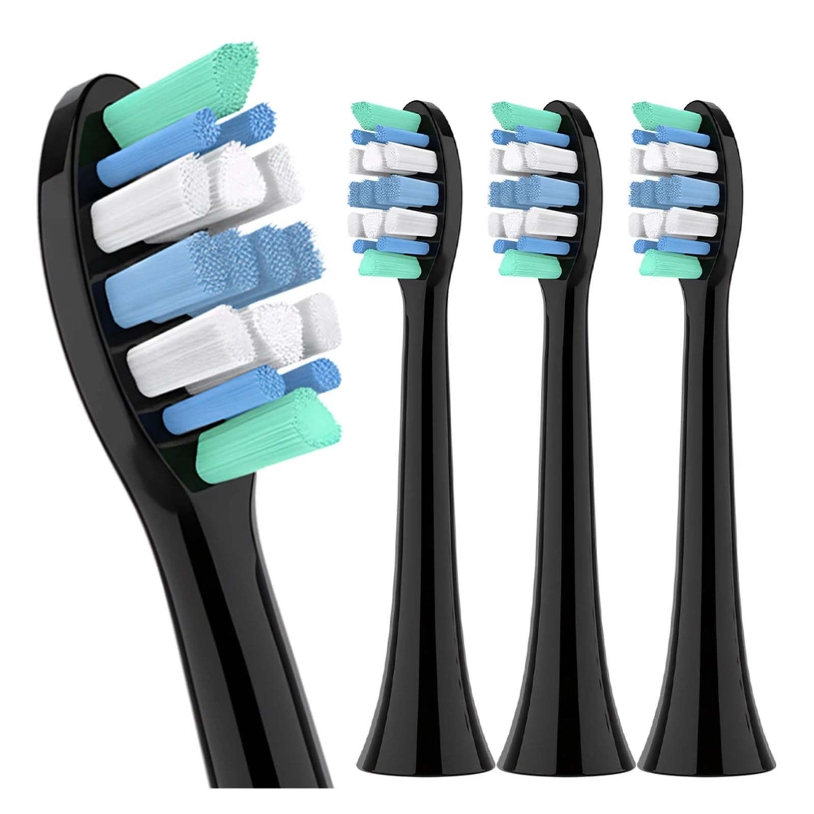 muyihui Paquete de 4, 8, 12 y 20 cabezales cepillo repuesto compatibles con dientes eléctrico Click-on, recambios cepillos(Black-20 Pcs)