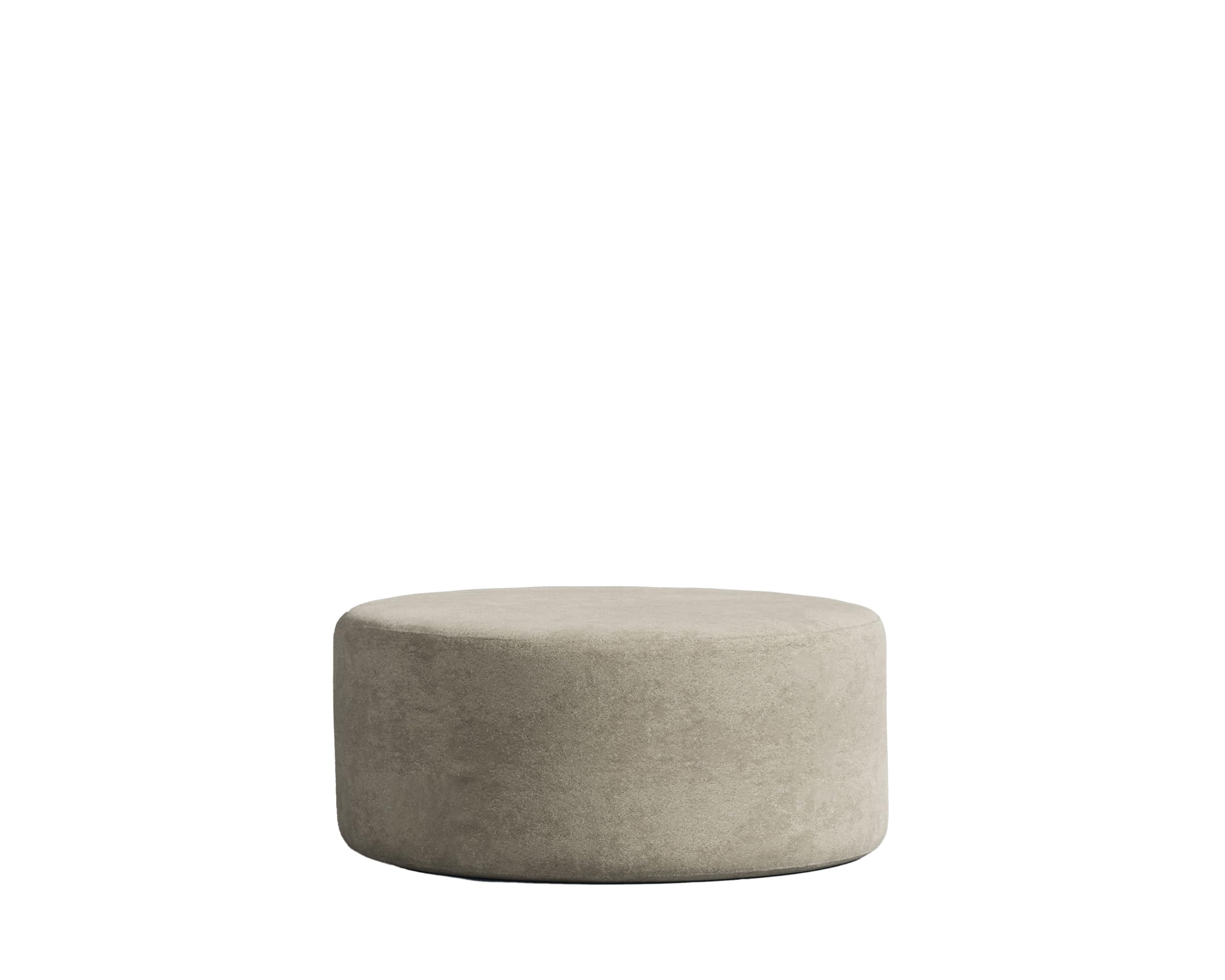 ROVE LAB C8 Round Pouf Ottoman - Pet Friendly Pouf Ottoman for Living Room, Sustainable, One Person Assembly, High Density Foam (Silicon Sand)