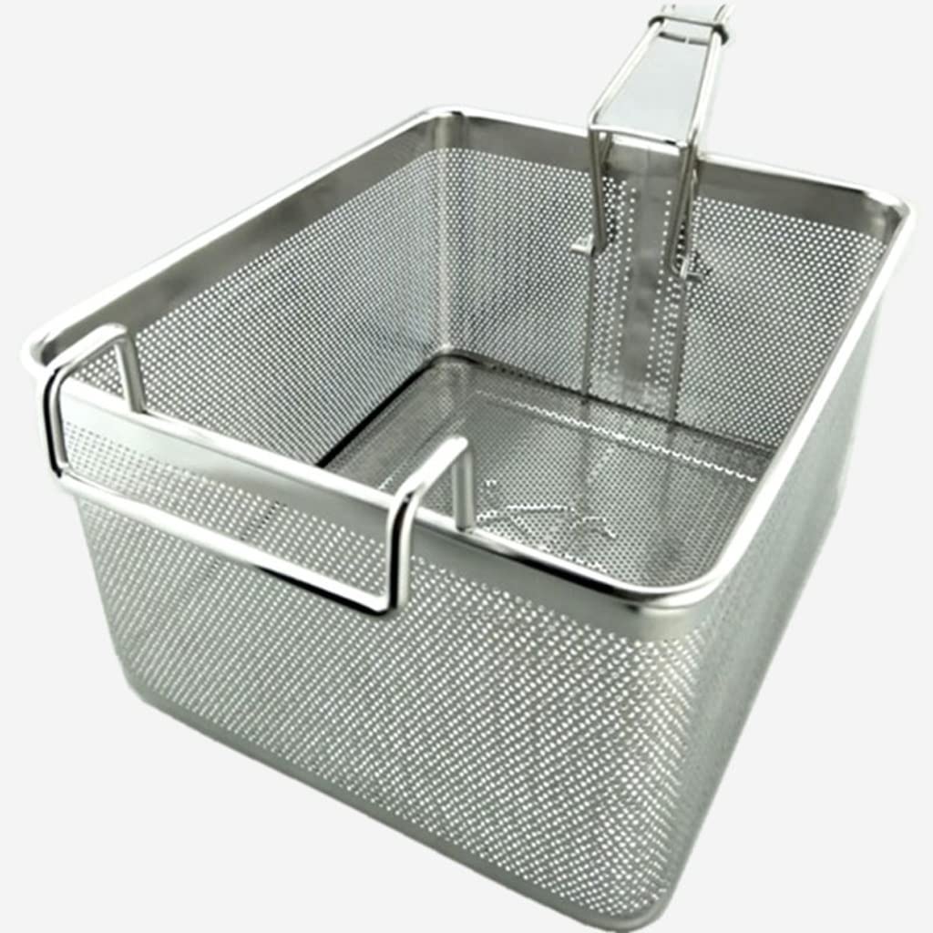 NEBE Panier à Friteuse Basket de friture carrée en Acier Inoxydable Filtre de résidu d'huile Filtre Frit Blue Pomme de Terre Outil adapté à la Table Service Restaurant Famille Panier à Frire