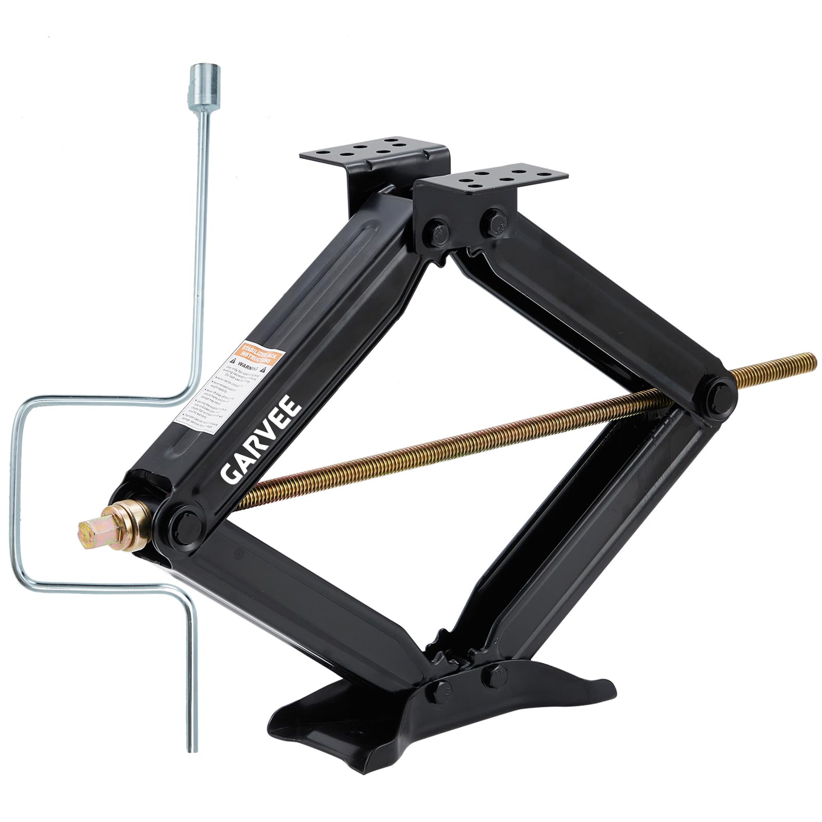 Cric a forbice da 24" per auto, stabilizzatore di livellamento con capacità di carico 7500 libbre e manovella, cric stabilizzatore per camper con altezza regolabile da 10-61 cm, in acciaio verniciato