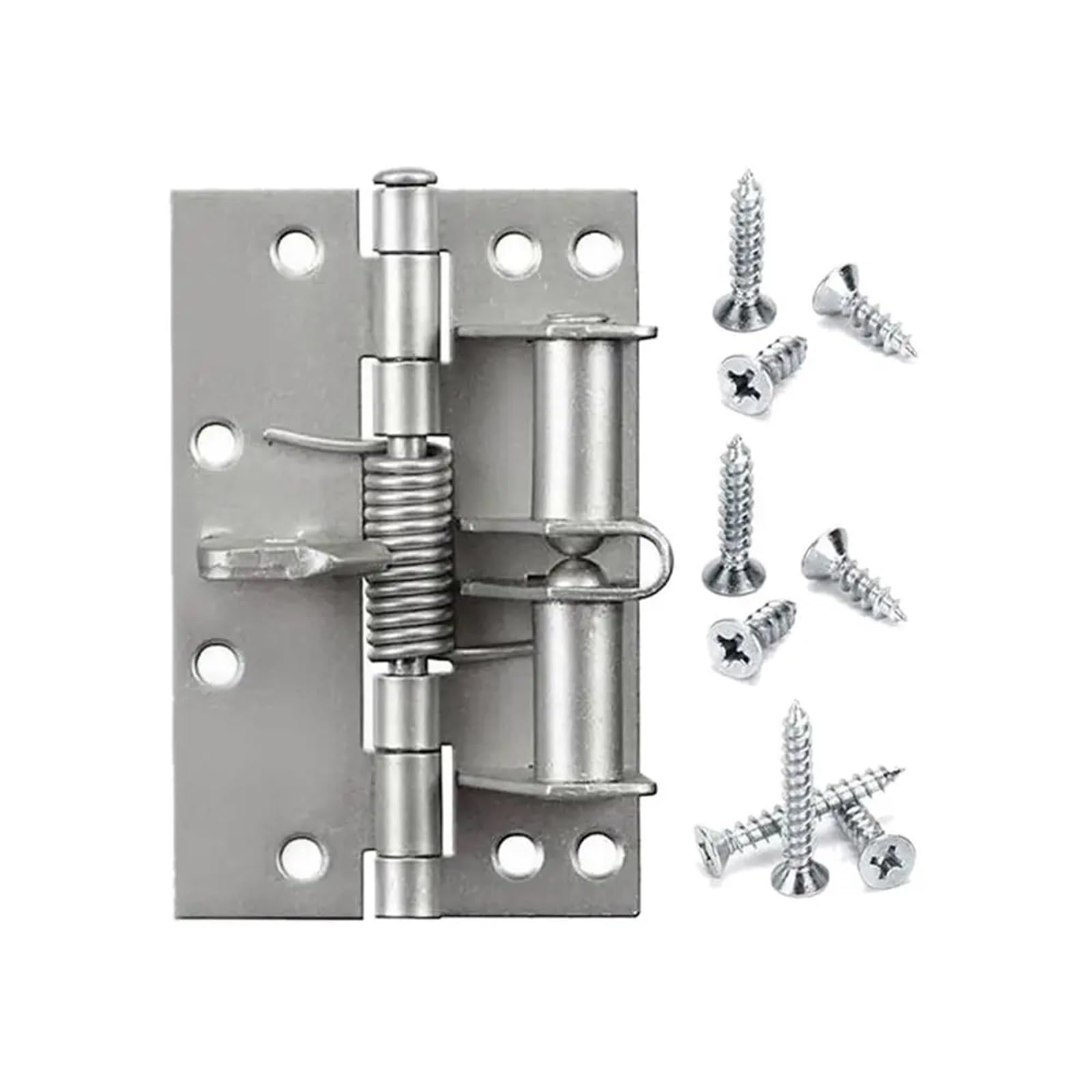 Flush Hinges Positioning Hinge Spring Self-aligning Automatic Closing Door Multi-Function Screen(Silver)