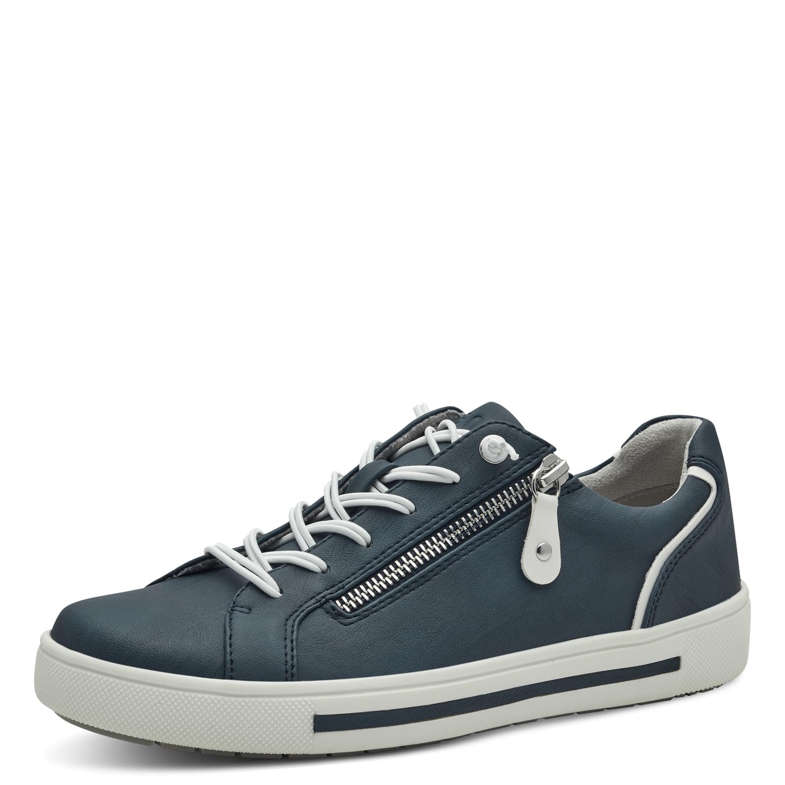 Jana Women’s Flat Sneakers with Zip Vegan, Navy, 6 UK