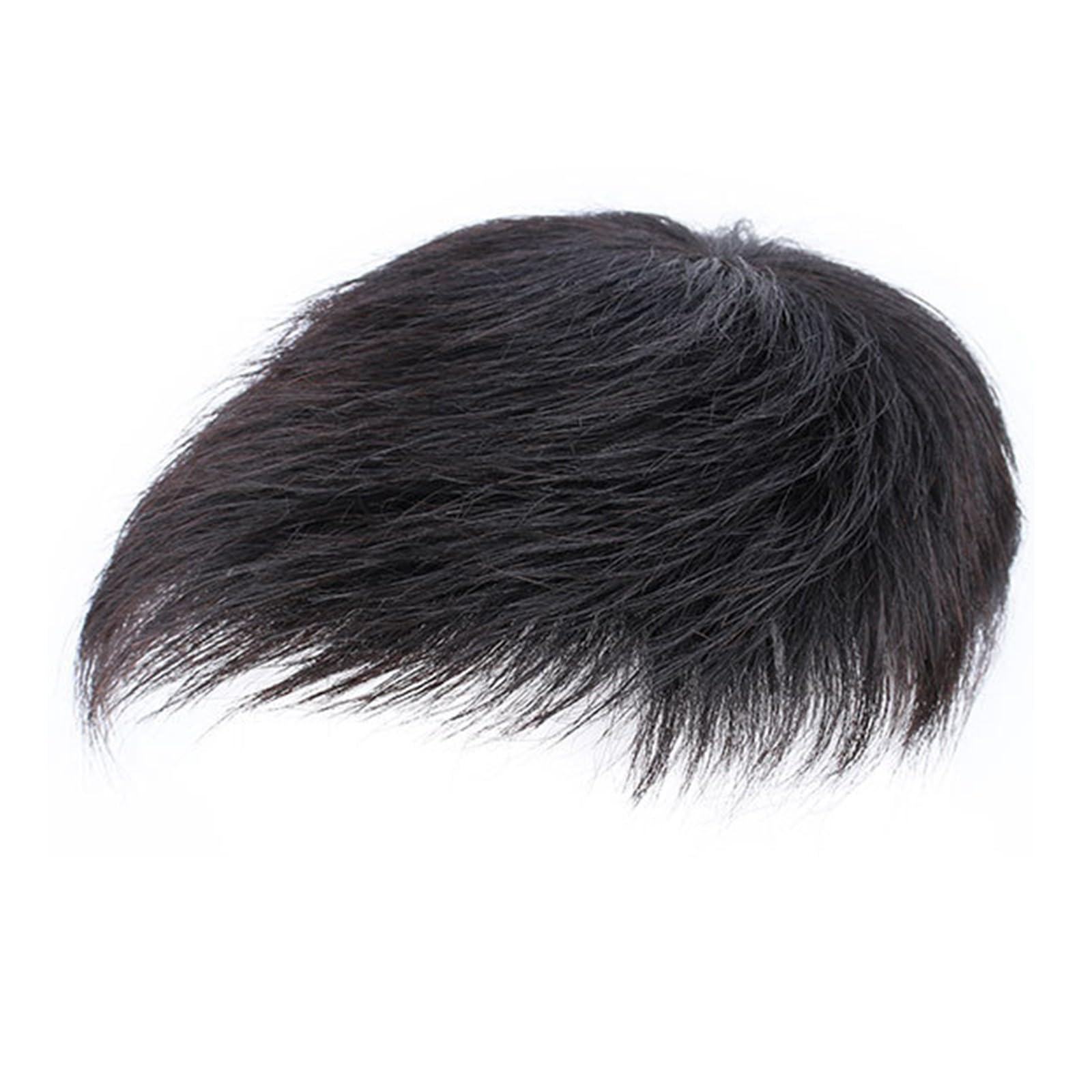 Toupet Pour Hommes,Perruque Courte Noire Naturelle Pour Hommes,SystèMes De Remplacement De Postiche En Cheveux Humains VéRitables Avec Clip Pour Homme,Usage Quotidien(A Style,16x18cm)