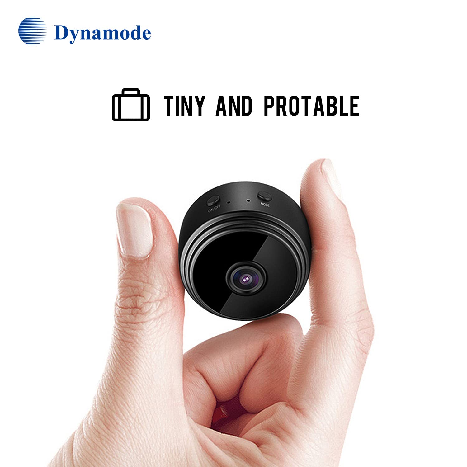 Dynamode Cam-c90 Caméra sans fil WiFi Cctv Ip 1080HD avec détection de mouvement et capacité d'enregistrement à distance ou autonome avec un emplacement de mémoire Micro SD (jusqu'à 128 g)