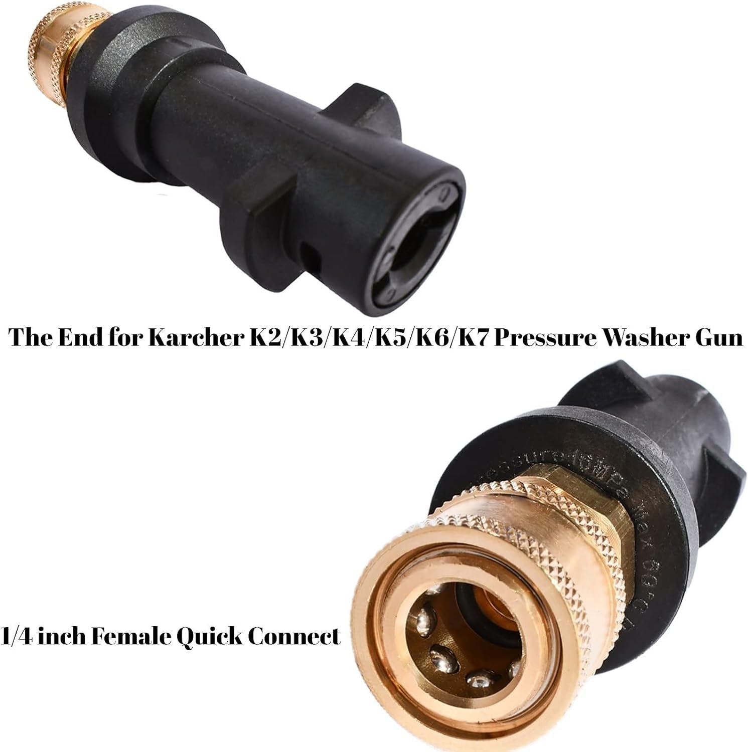 PAIKIUU for Karcher Adapter to 1/4'' Quick Connect Fitting Pressure Washer Gun Adapter Connector for Karcher K2, K3, K4, K5 - Image 2