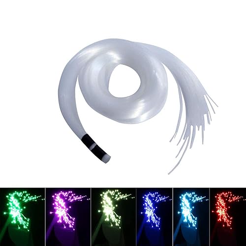 AKEPO PMMA END Glow Fiber Optic Light Cable 100pcs Ф0.03in(0.75mm) 6.5ft/2m for LED Star Ceiling Sky Light Kit and Fibre Optical Lighting Decoration (Without Light Source)