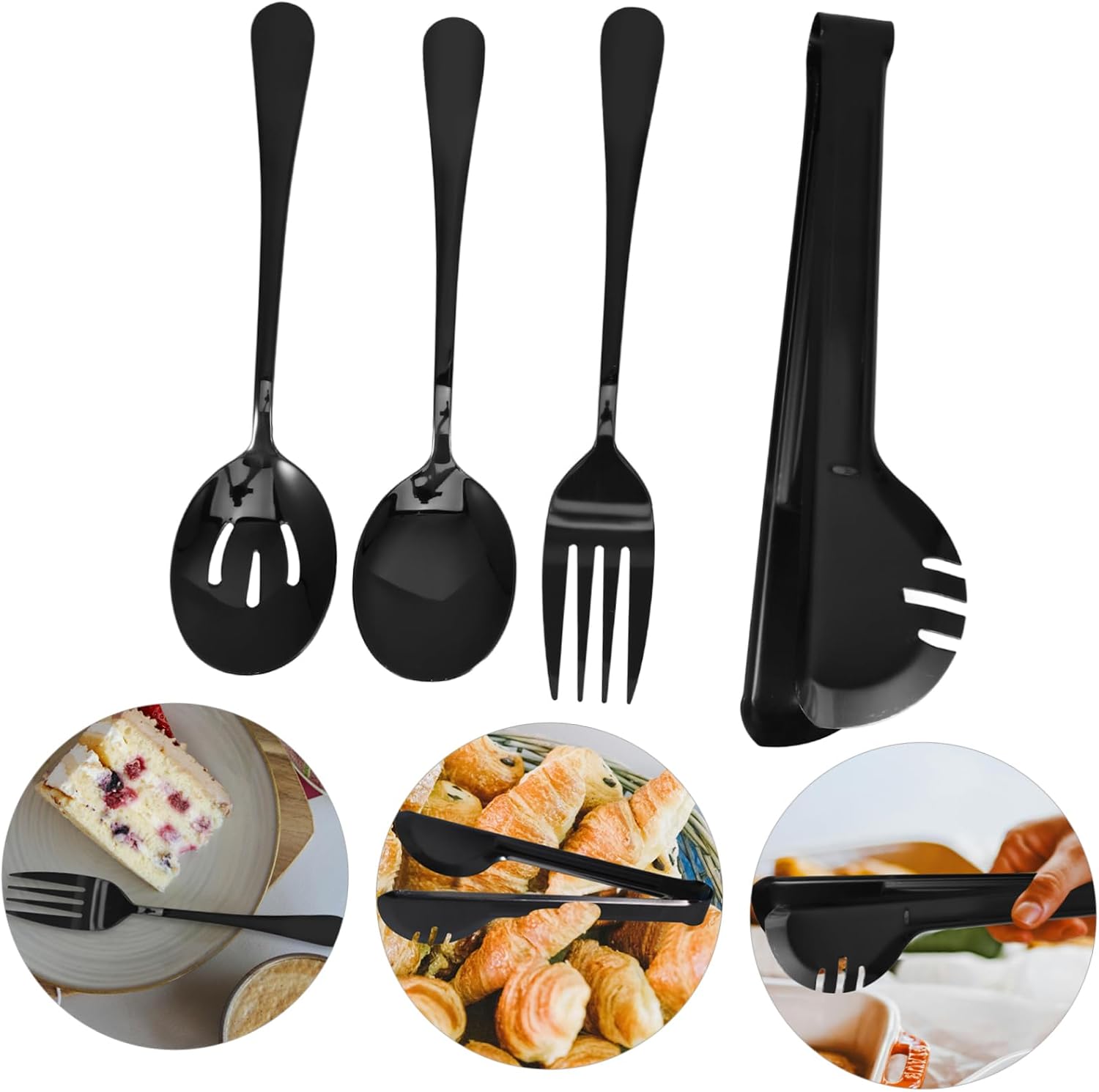 Stainless Steel Serving Utensils Set Buffet Fork Spoons for Restaurant Parties