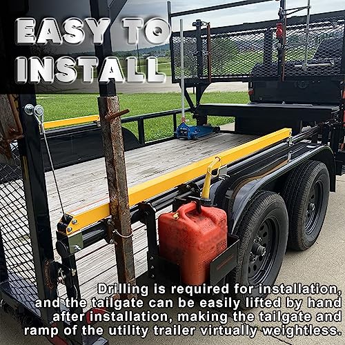 VONLX 2 Sided Lift Assist System Tailgate Utility Trailer Gate Liftgate Ramp Lift Fit for Open Utility Trailers Tailgate and Ramp - Thumbnail 4