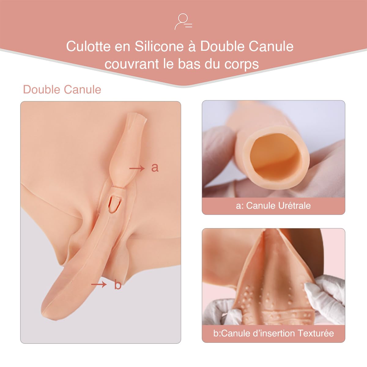 Peikey Faux Sein Silicone Body Gainant Réaliste [Recouvrement Partiel] Combinaison Intégrée avec Pantacourt en Silicone pour Travesti Cosplay, Remplissage en Silicone Liquide
