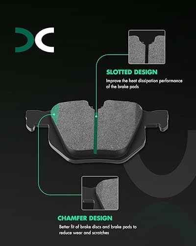 Miniatura 2 de SCITOO Kit de pastillas de freno semimetálicas D1042 para BMW 525i  530i  525xi, BMW 530xi, BMW X5, BMW 528i, BMW 528xi, BMW 535xi, BMW 528i xDrive,