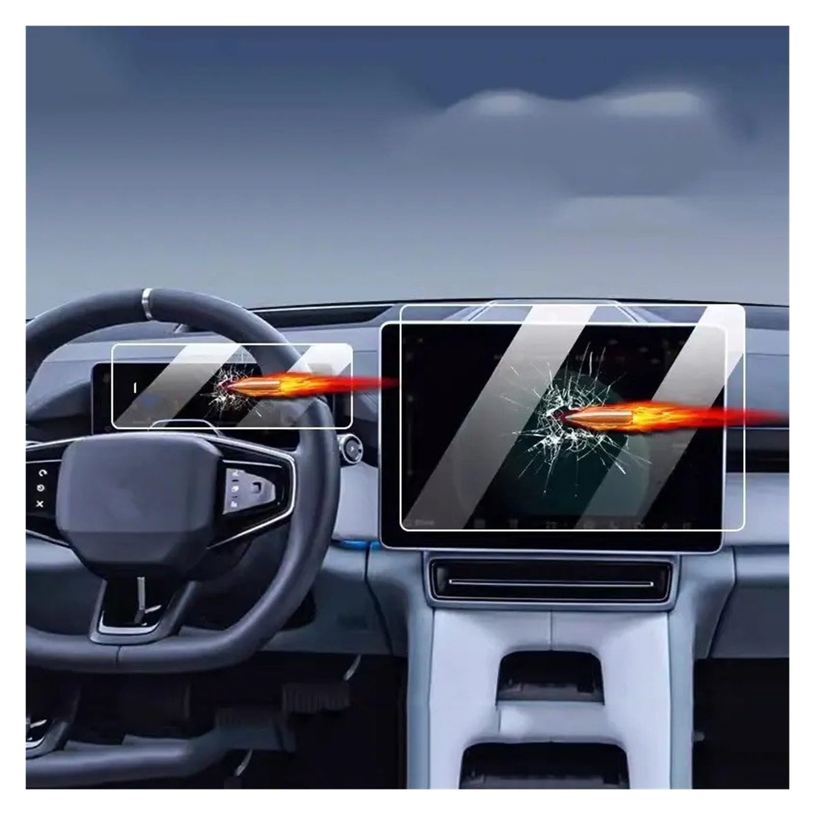 Navigation Displayschutzfolie Für Polestar 4 2024 3PCS Displayschutzfolie Aus Gehärtetem Glas Für LCD-GPS-Navigation Und Armaturenbrett