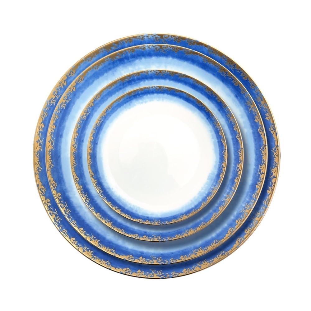 Talerze do makaronu, ceramiczne talerze deserowe zastawa stołowa ceramiczna niebieska plaża zastawa stołowa talerz owocowy styl skandynawski model pokój porcelana kostna talerz ozdoby 4