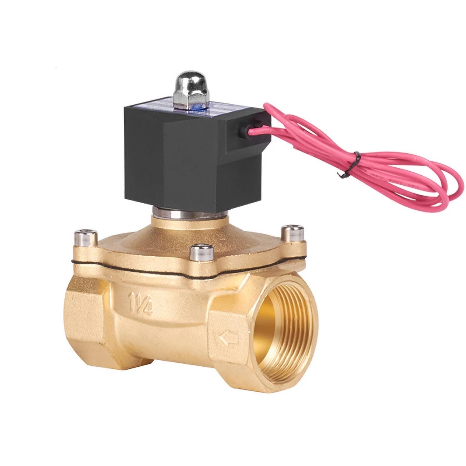 Solenoid, 1-1/4" Brass Solenoid Valve 220V 110V 24V Normally Closed(NPT-240VAC-VITON-SEAL)