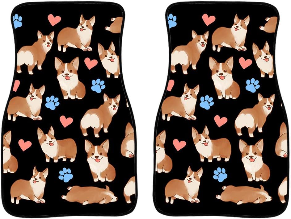 Amzbeauty Trendy Sunflowers Car Floor Mats All Weather Rubber Backing Non Slip Men Women Universal Front Automotive & Auto Floor Mats 2 Pcs Sets