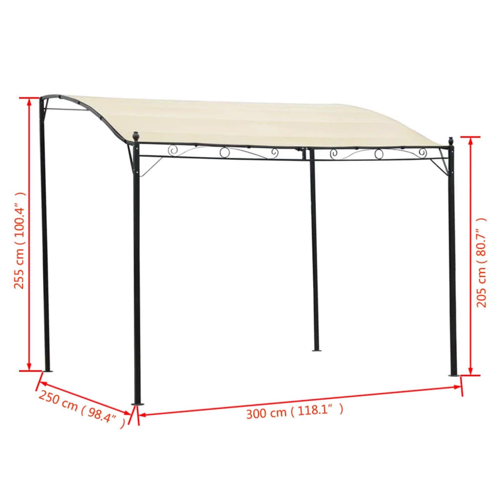 Yumeng Pavillon, Gartenpavillon, Pop-Up Partyzelt, Festzelt, Pavillon, Garden Decoration, Canopy Tent, Lagerzelt, Stoff Cremeweiß