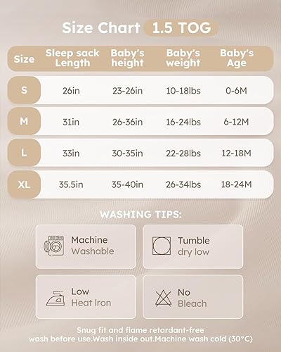 Miniatura 6 de Yoofoss TOG 1.5 - Saco de dormir de forro polar para bebé de 6 a 12 meses con puntos de felpa, manta para bebé con cremallera de 2 vías, saco de