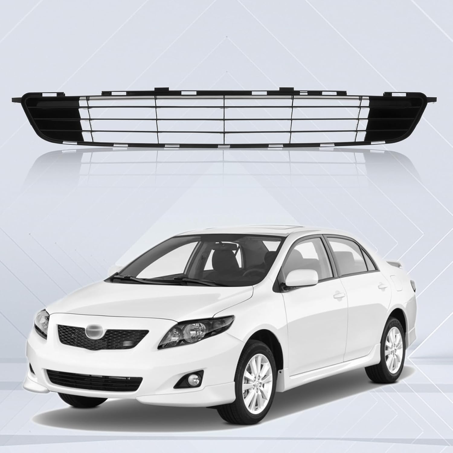 CarPartsDepot Front Lower Grille Grill Black Compatible With Toyota 2009-2010 Corolla 5311202120 TO1036111