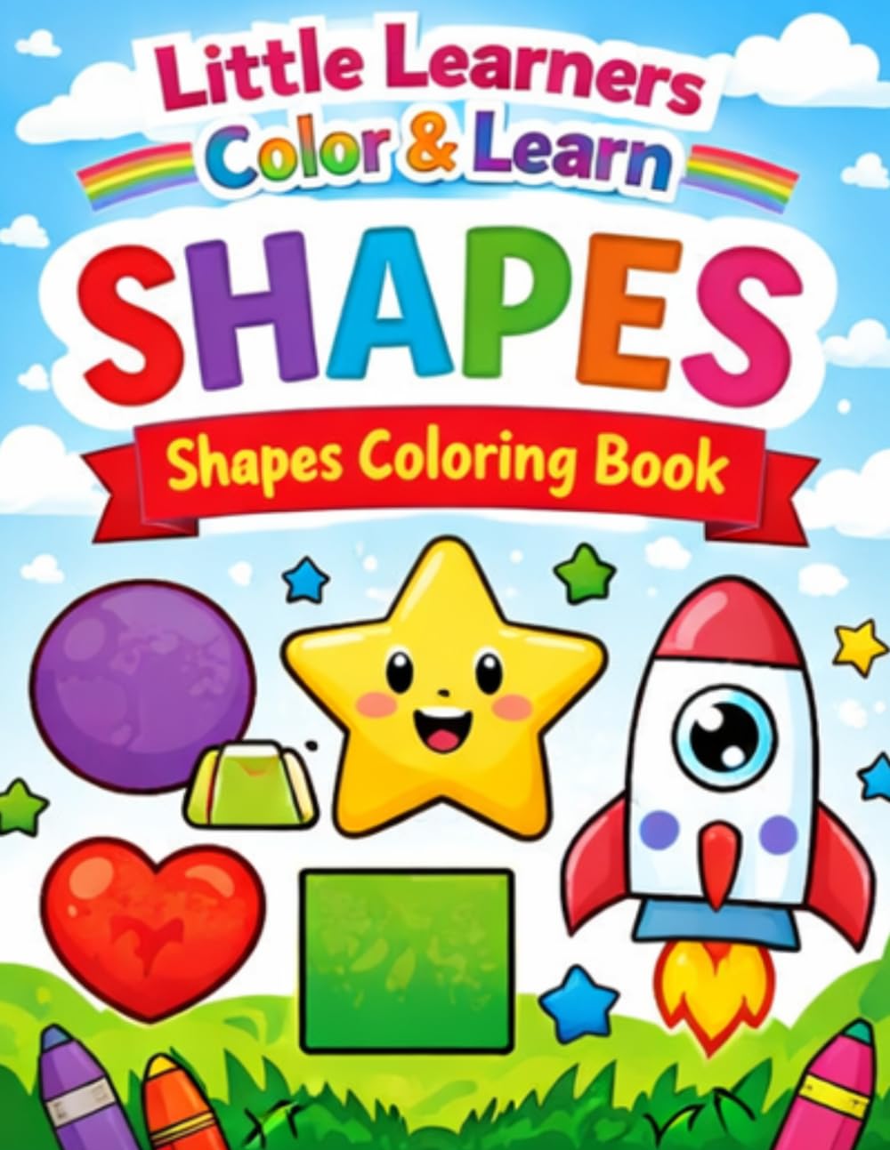 Shapes Learn and Color Coloring Book for Kids: Fun Shape Recognition and Easy Coloring Pages for Toddlers, Preschoolers, and Kindergarten Kids (Little Learners Color & Learn Series)