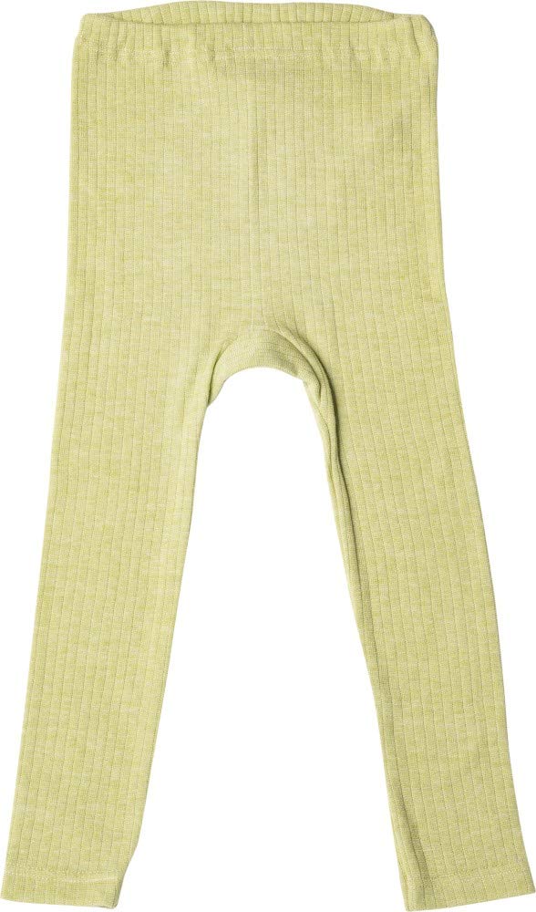 Cosilana, Children Leggings Pants Underwear, 45% Organic Cotton, 35% Organic Wool, 20% Silk (2-3 Years - EU 92, Green Melange)
