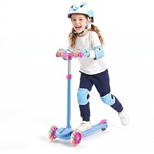 Kids Kick Scooter, 3-Wheel Scooter, 5 Adjustable Height Handlebars