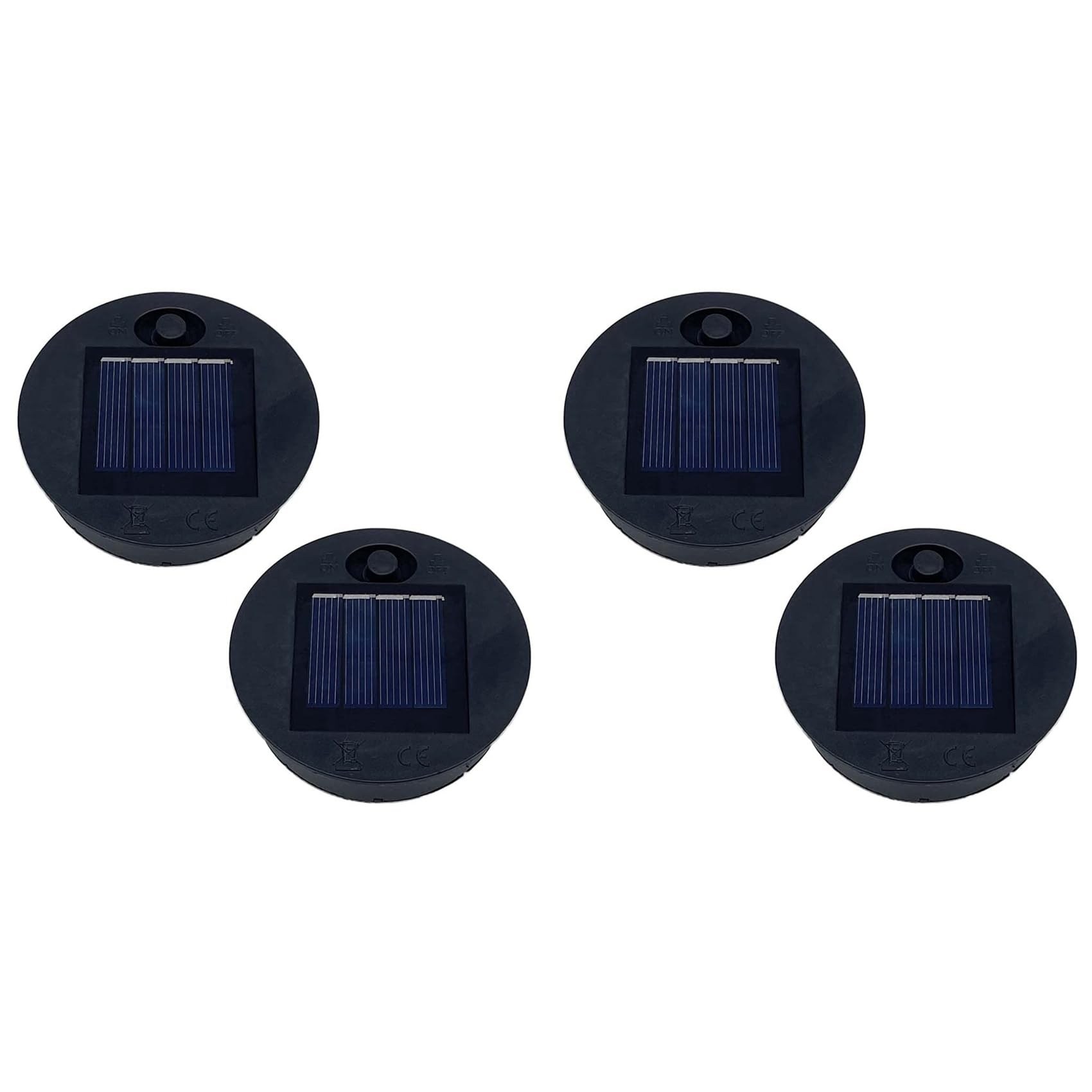 Wesafrae Light 4 Pack Solar S Replacement Top For Lanterns, Waterproof Round Solar Lanterns Replacement Accessories(2.76 Inch)