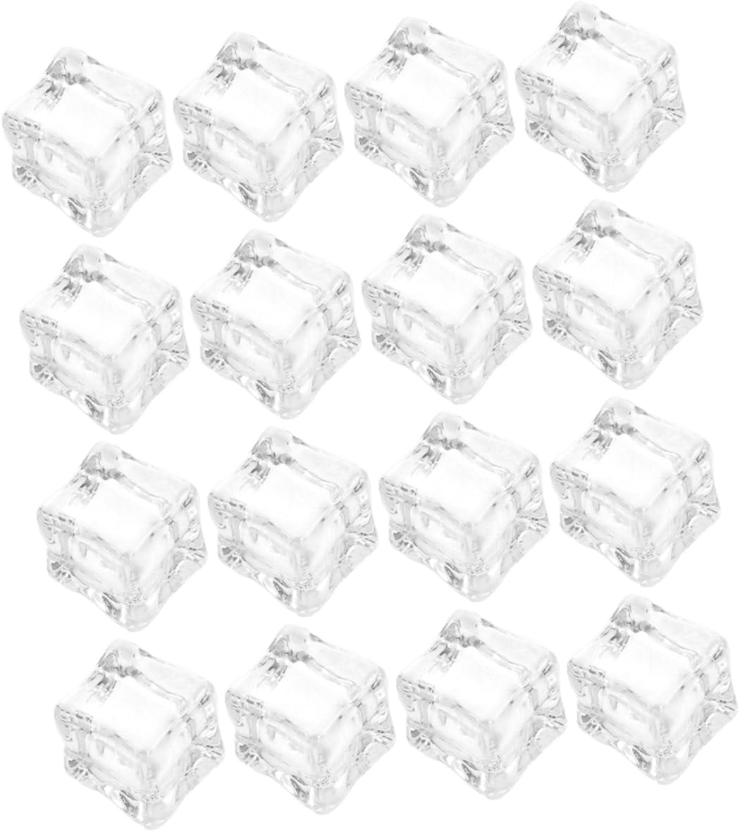 Cabilock 120PCS Transparent Fake Ice Cubes Realistic Acrylic Ice Cubes for Home Decoration Vase Fillers Photography Props Creative Styling for Events and Weddings